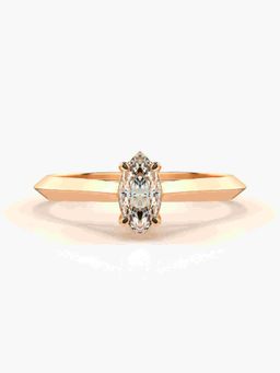 Valanova - Rose-Gold Hallmarked 9K Gold and Certified Lab Grown Diamond 0.42Cts Ring