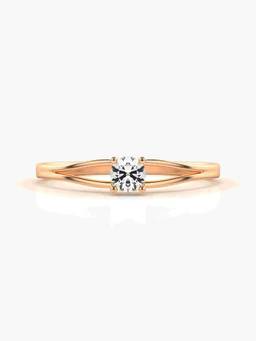 Valanova - Rose-Gold Hallmarked 9K Gold and Certified Lab Grown Diamond 0.17Cts Ring