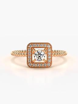 Valanova - Rose-Gold Hallmarked 9K Gold and Certified Lab Grown Diamond 0.28Cts Ring