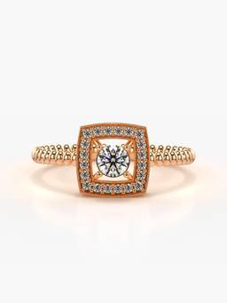Valanova - Rose-Gold Hallmarked 9K Gold and Certified Lab Grown Diamond 0.28Cts Ring