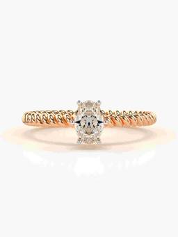 Valanova - Rose-Gold Hallmarked 9K Gold and Certified Lab Grown Diamond 0.45Cts Ring