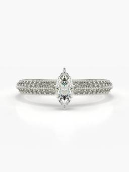 Valanova - Silver Hallmarked 9K Gold and Certified Lab Grown Diamond 0.65Cts Ring