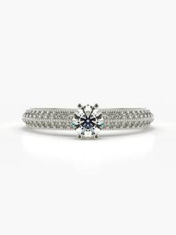 Valanova - Silver Hallmarked 9K Gold and Certified Lab Grown Diamond 0.60Cts Ring