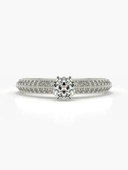Valanova - Silver Hallmarked 9K Gold and Certified Lab Grown Diamond 0.80Cts Ring