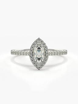 Valanova - Silver Hallmarked 9K Gold and Certified Lab Grown Diamond 0.57Cts Ring