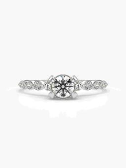 Valanova - Silver Hallmarked 9K Gold and Certified Lab Grown Diamond 0.63Cts Ring