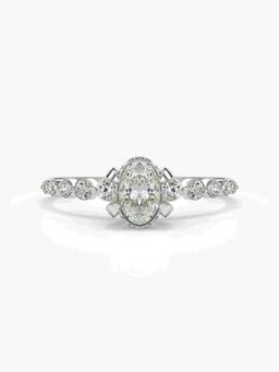 Valanova - Silver Hallmarked 9K Gold and Certified Lab Grown Diamond 0.64Cts Ring
