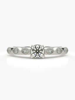 Valanova - Silver Hallmarked 9K Gold and Certified Lab Grown Diamond 0.63Cts Ring