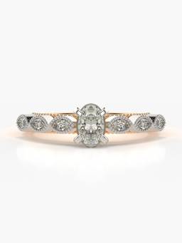 Valanova - Rose-Gold Hallmarked 9K Gold and Certified Lab Grown Diamond 0.63Cts Ring