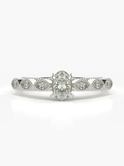 Valanova - Silver Hallmarked 9K Gold and Certified Lab Grown Diamond 0.63Cts Ring