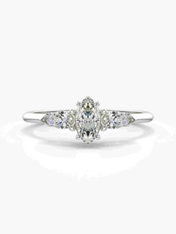 Valanova - Silver Hallmarked 9K Gold and Certified Lab Grown Diamond 0.57Cts Ring