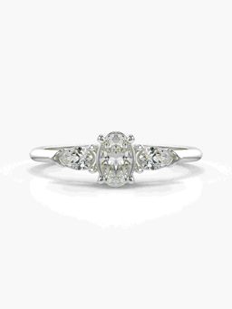 Valanova - Silver Hallmarked 9K Gold and Certified Lab Grown Diamond 0.52Cts Ring