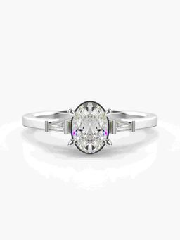 Valanova - Silver Hallmarked 9K Gold and Certified Lab Grown Diamond 0.71Cts Ring