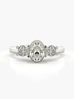 Valanova - Silver Hallmarked 9K Gold and Certified Lab Grown Diamond 0.93Cts Ring