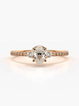 Valanova - Rose-Gold Hallmarked 9K Gold and Certified Lab Grown Diamond 0.56Cts Ring