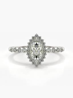 Valanova - Silver Hallmarked 9K Gold and Certified Lab Grown Diamond 0.59Cts Ring