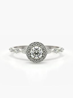 Valanova - Silver Hallmarked 9K Gold and Certified Lab Grown Diamond 0.71Cts Ring