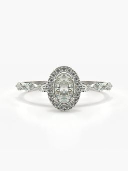 Valanova - Silver Hallmarked 9K Gold and Certified Lab Grown Diamond 0.74Cts Ring