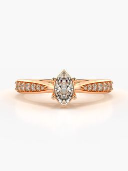 Valanova - Rose-Gold Hallmarked 9K Gold and Certified Lab Grown Diamond 0.53Cts Ring