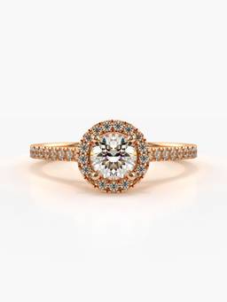 Valanova - Rose-Gold Hallmarked 9K Gold and Certified Lab Grown Diamond 0.77Cts Ring