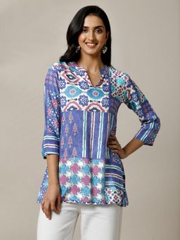 Libas - Printed Silk Blend Straight Tunic for Women