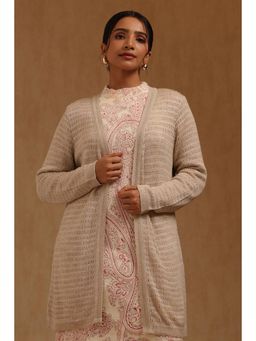 Soch - Womens Beige Acrylic Knitted Winter Shrug