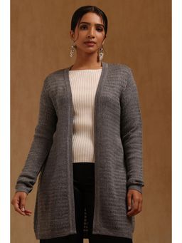 Soch - Womens Grey Acrylic Knitted Winter Shrug