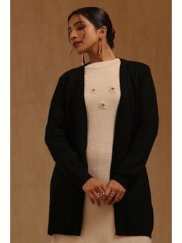Soch - Womens Black Acrylic Knitted Winter Shrug
