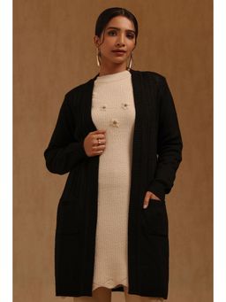 Soch - Womens Black Acrylic Knitted Winter Shrug