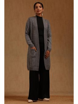 Soch - Womens Grey Acrylic Knitted Winter Shrug