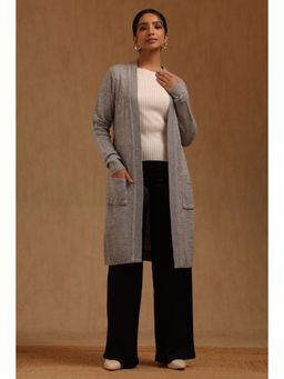 Soch - Womens Grey Acrylic Knitted Winter Shrug