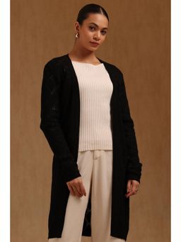 Soch - Womens Black Acrylic Knitted Winter Shrug