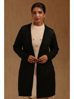 Soch - Womens Black Acrylic Knitted Shrug