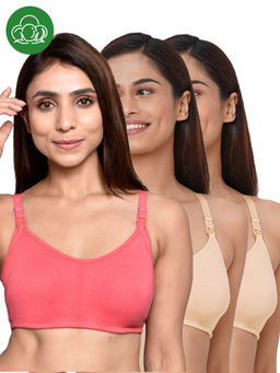 Inner Sense - Women Organic Cotton Antimicrobial Feeding Bra (Pack of 3)