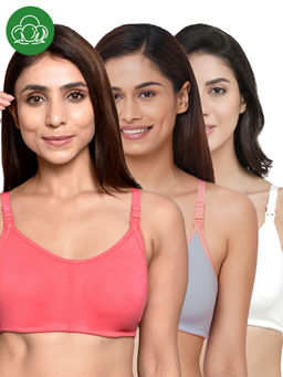 Inner Sense - Women Organic Cotton Antimicrobial Feeding Bra (Pack of 3)