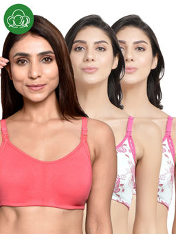 Inner Sense - Women Organic Cotton Antimicrobial Feeding Bra (Pack of 3)