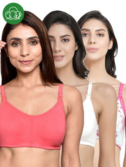 Inner Sense - Women Organic Cotton Antimicrobial Feeding Bra (Pack of 3)