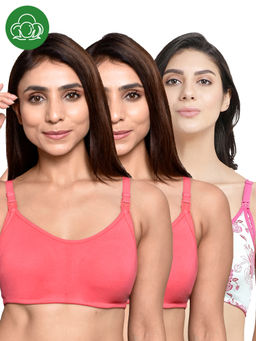 Inner Sense - Women Organic Cotton Antimicrobial Feeding Bra (Pack of 3)