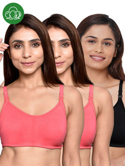 Inner Sense - Women Organic Cotton Antimicrobial Feeding Bra (Pack of 3)