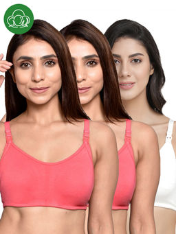 Inner Sense - Women Organic Cotton Antimicrobial Feeding Bra (Pack of 3)