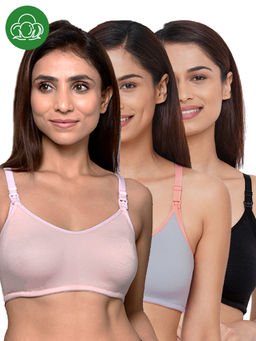 Inner Sense - Women Organic Cotton Antimicrobial Feeding Bra (Pack of 3)