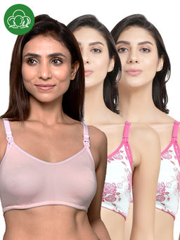 Inner Sense - Women Organic Cotton Antimicrobial Feeding Bra (Pack of 3)