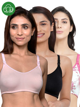 Inner Sense - Women Organic Cotton Antimicrobial Feeding Bra (Pack of 3)