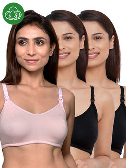 Inner Sense - Women Organic Cotton Antimicrobial Feeding Bra (Pack of 3)