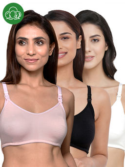 Inner Sense - Women Organic Cotton Antimicrobial Feeding Bra (Pack of 3)