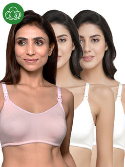 Inner Sense - Women Organic Cotton Antimicrobial Feeding Bra (Pack of 3)