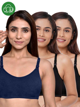 Inner Sense - Women Organic Cotton Antimicrobial Feeding Bra (Pack of 3)