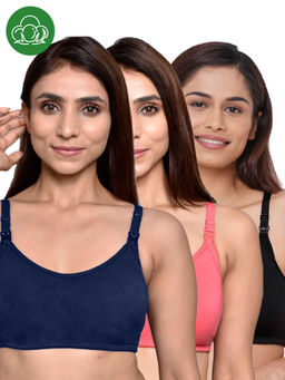 Inner Sense - Women Organic Cotton Antimicrobial Feeding Bra (Pack of 3)