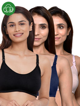 Inner Sense - Women Organic Cotton Antimicrobial Feeding Bra (Pack of 3)