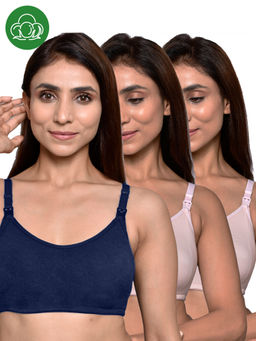 Inner Sense - Women Organic Cotton Antimicrobial Feeding Bra (Pack of 3)